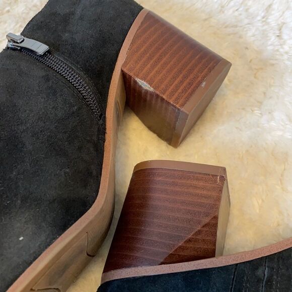 Franco Sarto Takoma Black Suede Ankle Boots Size 9 - Picture 6 of 6